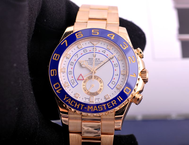 18k黄金劳力士rolex游艇名仕型ii系列116688白盘腕表全自动机械倒计时