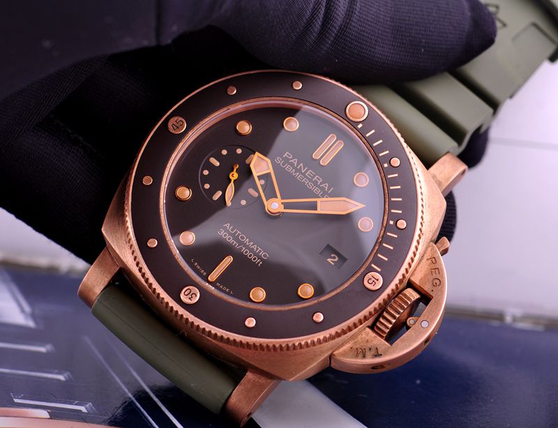 青铜panerai 沛纳海 submersible 潜行系列pam00968 自动机械男表